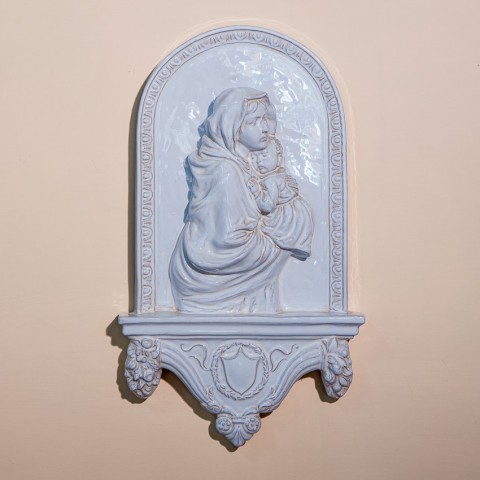 Madonna of the Ferruzzi Road with Enameled Ceramic Base